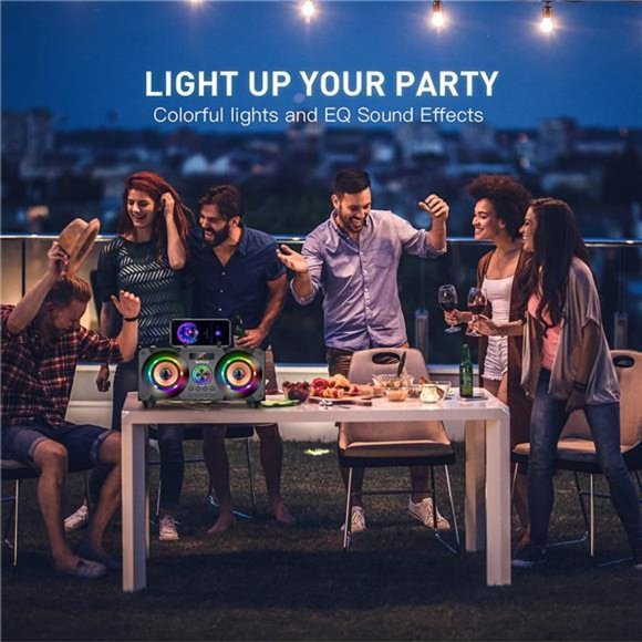 60W Portable Bluetooth Speaker with Subwoofer Heavy Bass, Wireless Speakers - Picture 4 of 5